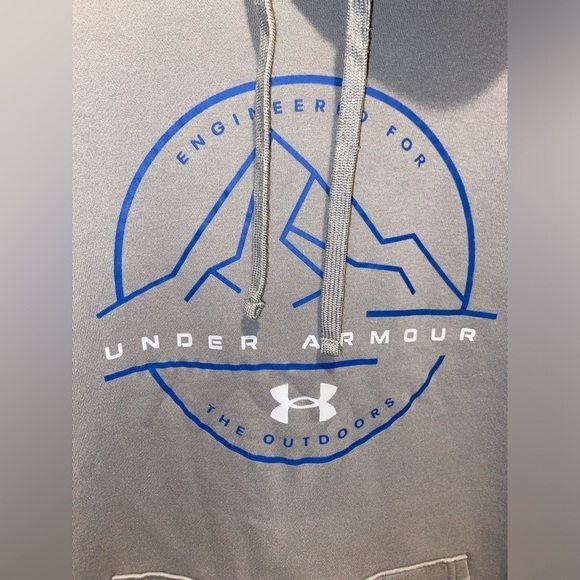 2/49$ Men's Under Armour Rival Fleece Mountain Key gray Hoodie size Large - Picture 4 of 10